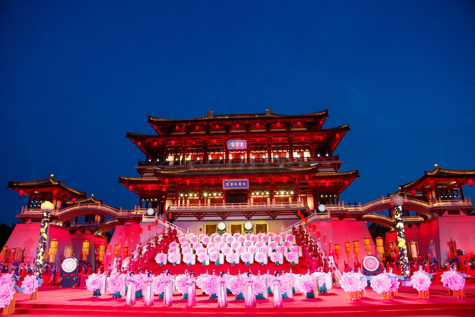 Performers take part in the welcome ceremony for the China-Central Asia summit in Xian, Shaanxi province on May 18, 2023. (Photo by FLORENCE LO / POOL / AFP) - AFP