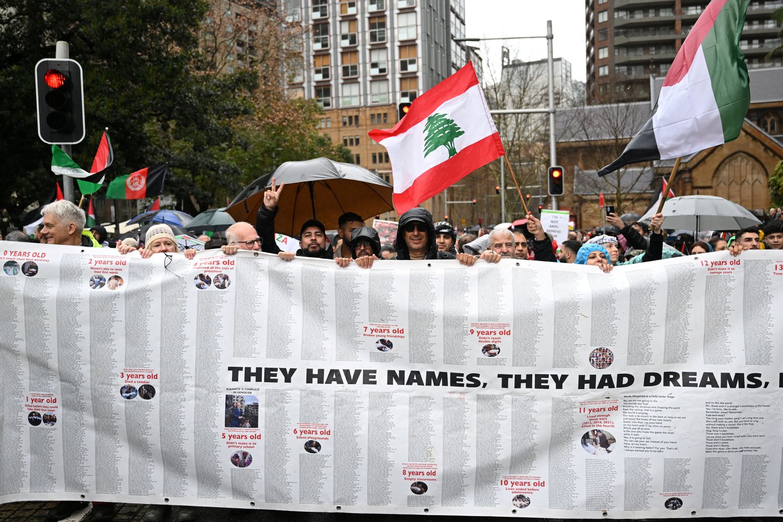 Protesters gather to walk across the Sydney Harbour Bridge during the Palestine Action Group's March for Humanity in Sydney, Australia, August 3, 2025. AAP/Dean Lewins via REUTERS    ATTENTION EDITORS - THIS IMAGE WAS PROVIDED BY A THIRD PARTY. NO RESALES. NO ARCHIVE. AUSTRALIA OUT. NEW ZEALAND OUT. NO COMMERCIAL OR EDITORIAL SALES IN NEW ZEALAND. NO COMMERCIAL OR EDITORIAL SALES IN AUSTRALIA.