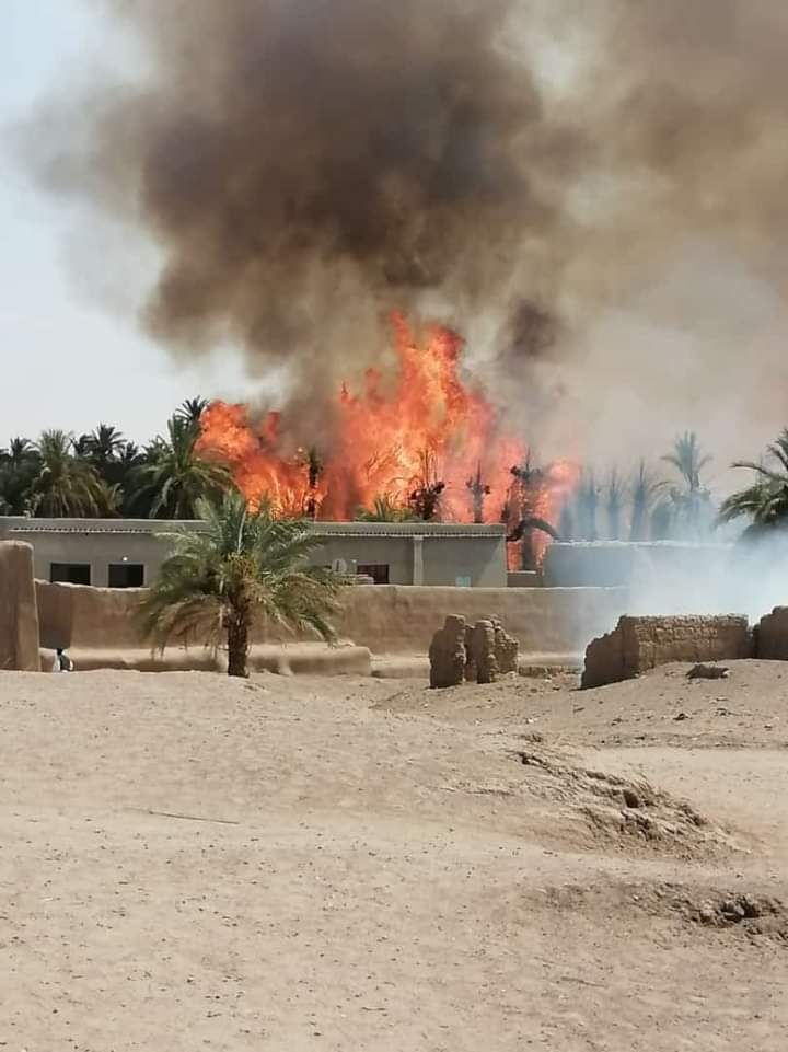 جانب من الحريق في جزيرة 
