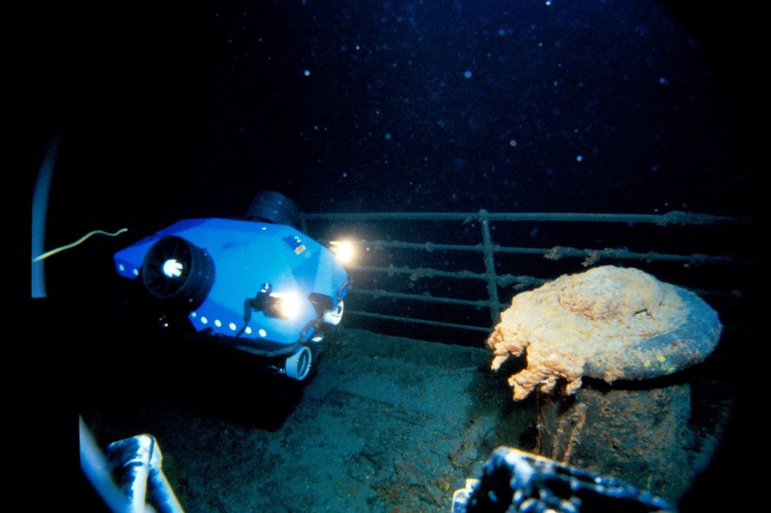 A handout image from a rare dive at the resting place of the Titanic's wreck - via REUTERS