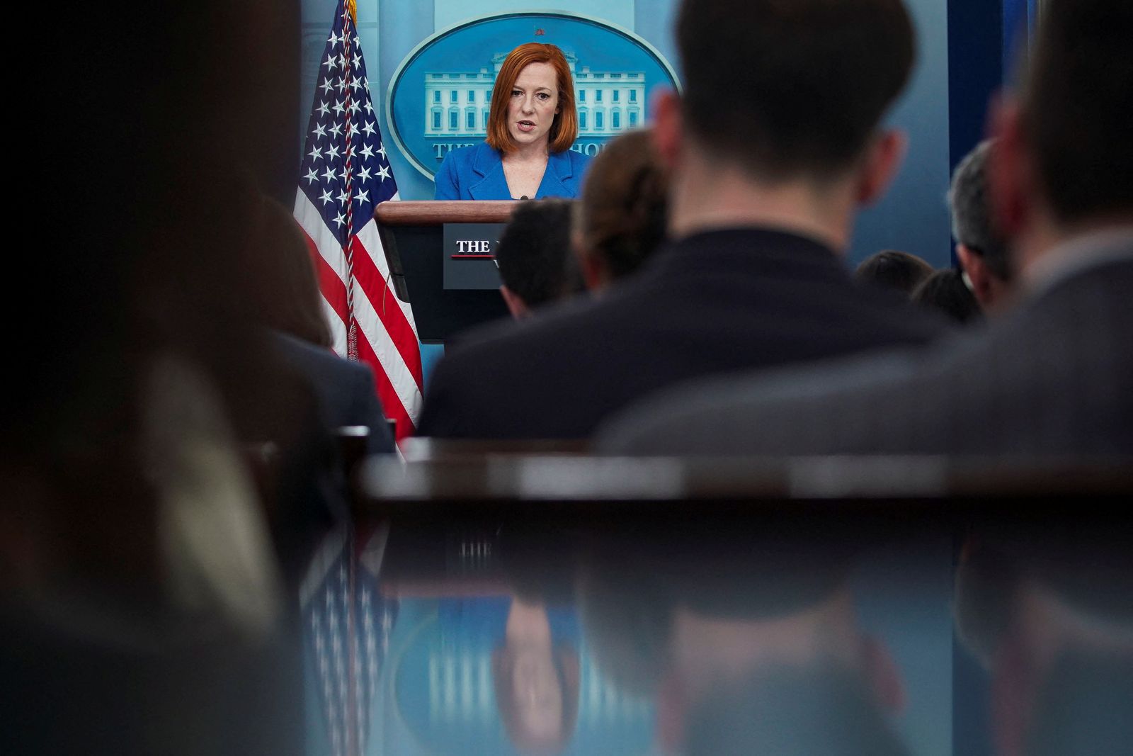 White House Press Secretary Jen Psaki holds a press briefing at the White House in Washington - REUTERS