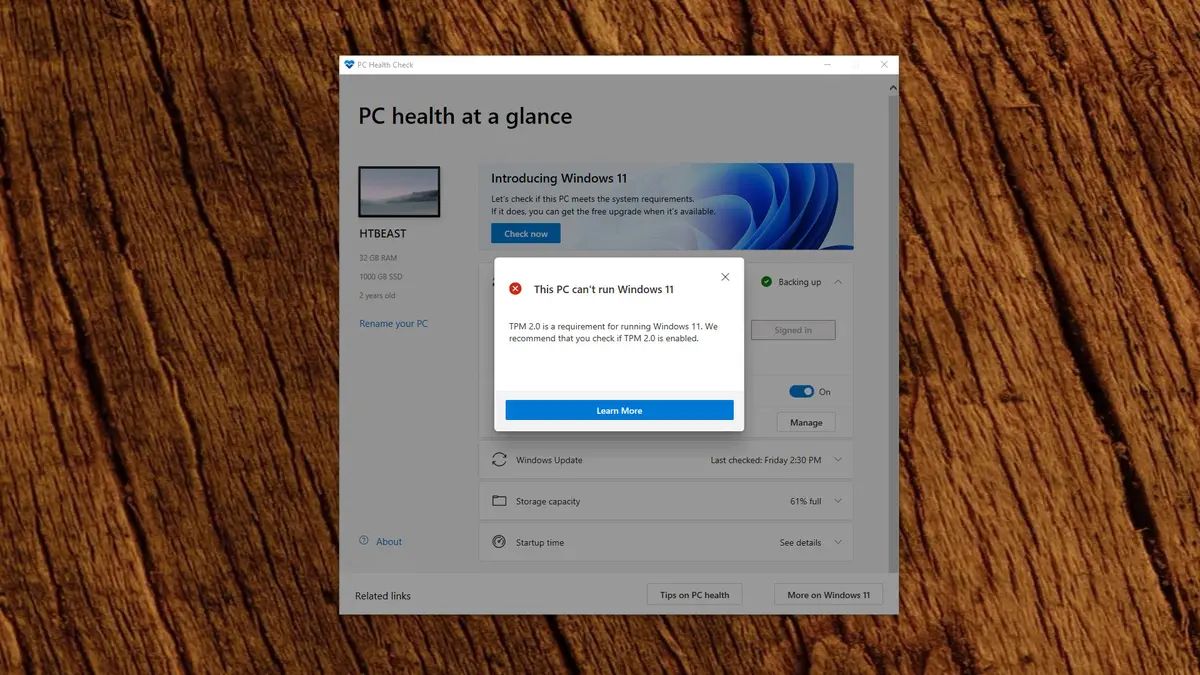 أداة PC Health App checker for Windows 11 من مايكروسوفت - ريفيو جيك
