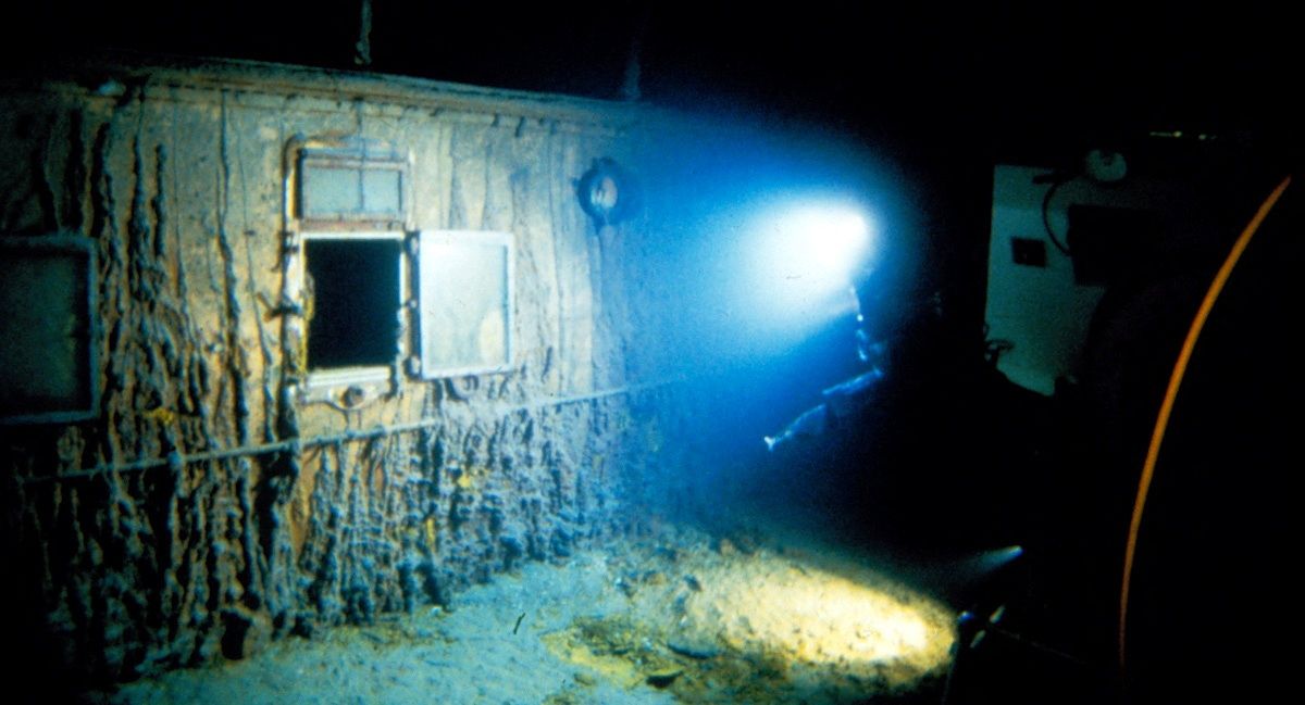 A handout image from a rare dive at the resting place of the Titanic's wreck - via REUTERS