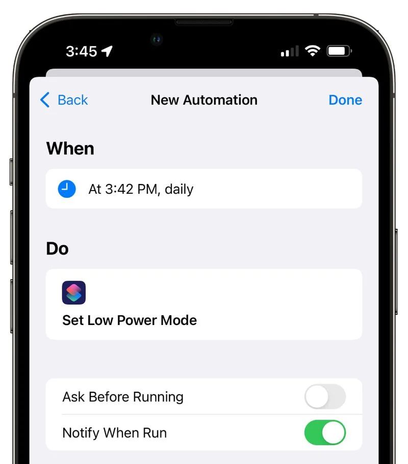 ميزة التحكم في وصول إشعارات التشغيل التلقائي للاختصارات Shortcuts - Apple