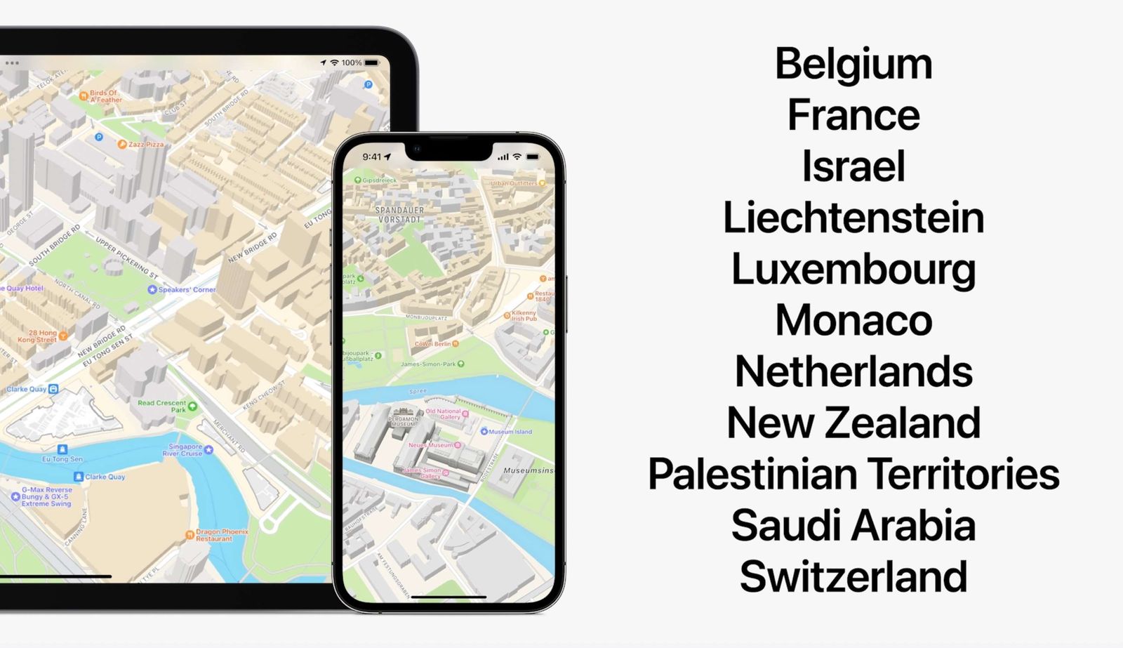 الدول الجديدة التي ستحصل على خرائط ثلاثية الأبعادة مباشرة داخل خرائط Maps على iOS 16