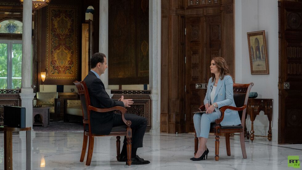 الرئيس السوري بشار الأسد خلال لقاء مع قناة 