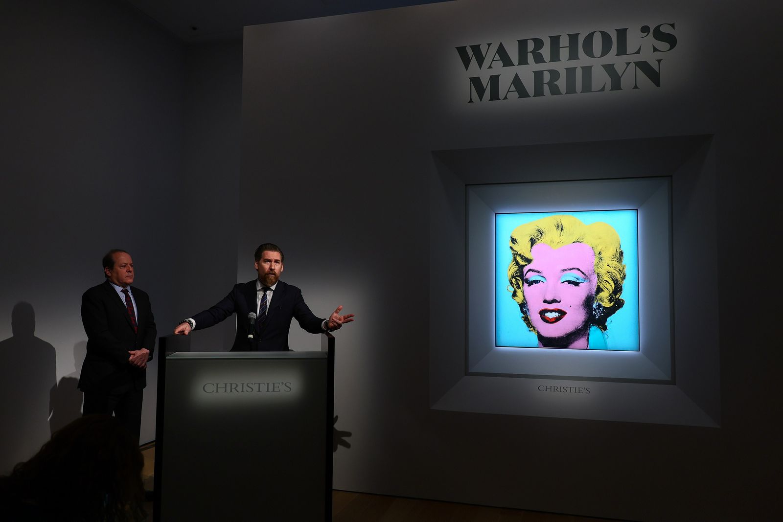 Christie's Announces Auction Of Andy Warhol's Legendary Shot Sage Blue Marilyn - AFP