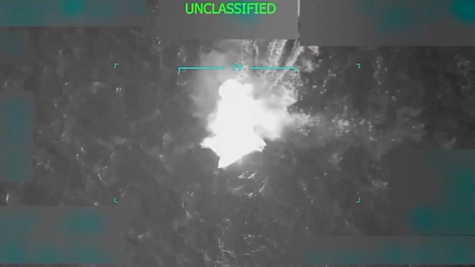 A vessel, which U.S. President Donald Trump said was transporting illegal narcotics and heading to the U.S., is struck by the U.S. military as it navigates in the southern Caribbean, in this still image obtained from video posted by U.S. President Donald Trump on Truth Social and released September 2, 2025. DONALD TRUMP VIA TRUTH SOCIAL/Handout via REUTERS    THIS IMAGE HAS BEEN SUPPLIED BY A THIRD PARTY. NO RESALES. NO ARCHIVES. MANDATORY CREDIT  Verification lines:  Reuters conducted initial checks on the video, including a review of its visual elements using a manipulation detection tool, which did not show evidence of manipulation. However, thorough verification is an ongoing process, and Reuters will continue to review the footage as more information becomes available.