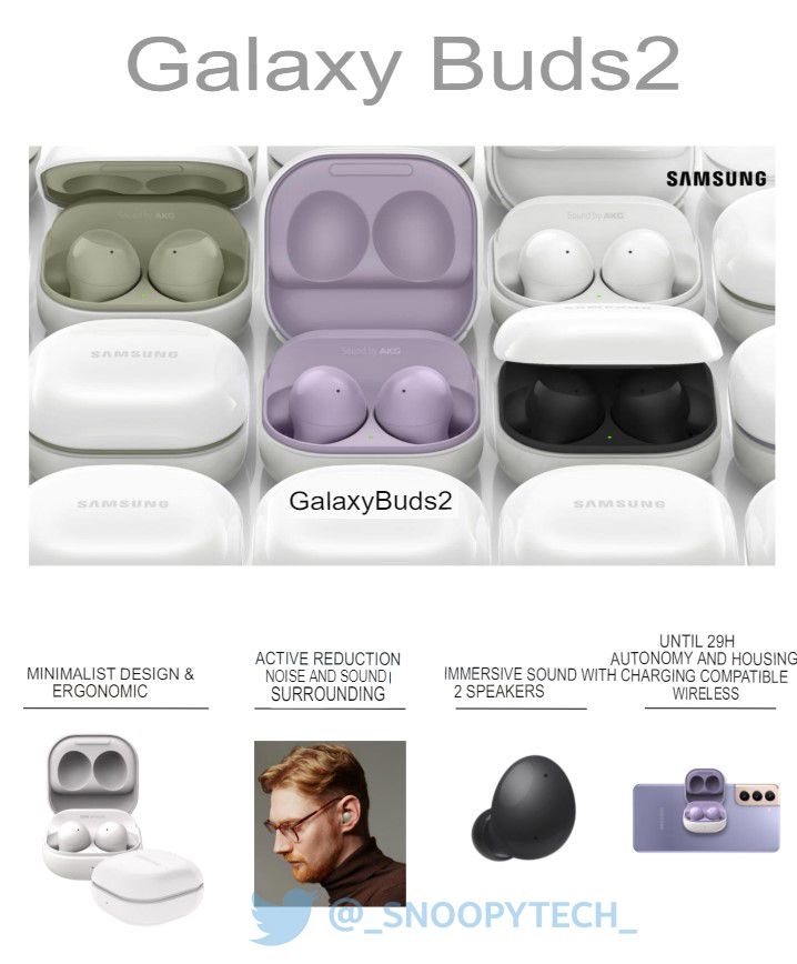 تسريب لتصميم سماعة سامسونج اللاسلكية القادمة Galaxy Buds 2 - تويتر