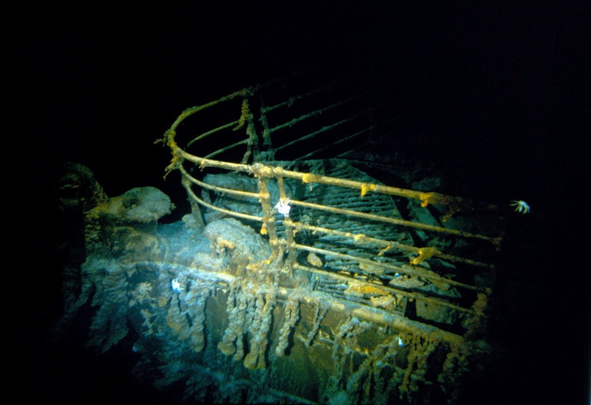 A handout image from a rare dive at the resting place of the Titanic's wreck - via REUTERS