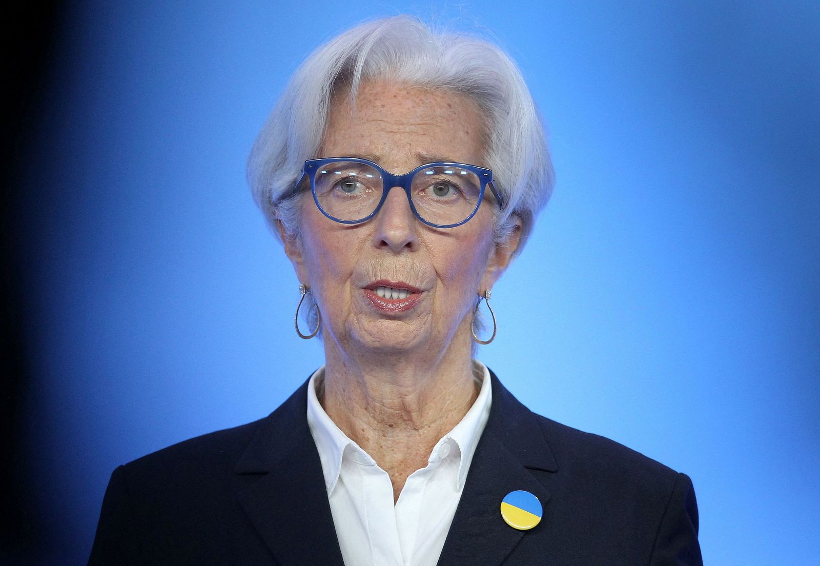 كريستين لاجارد رئيسة البنك المركزي الأوروبي في مؤتمر صحافي في فرانكفورت - 10 مارس 2022 - REUTERS
