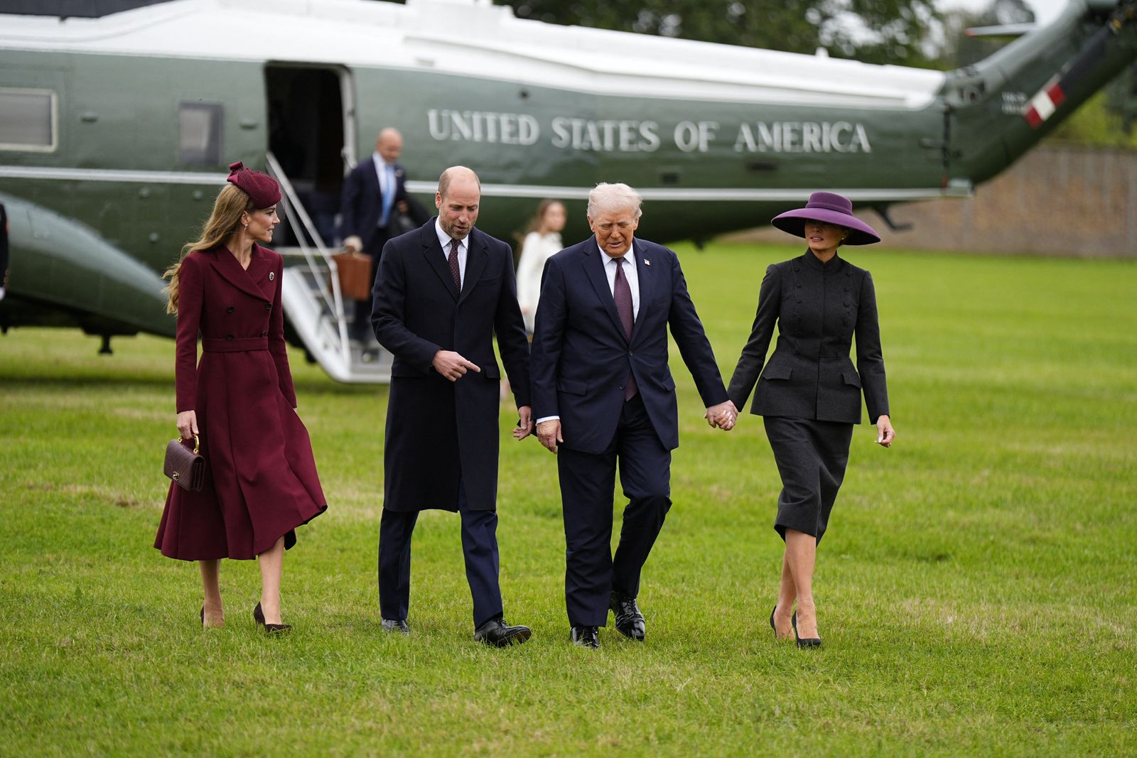 The Prince and Princess of Wales receive US President Donald Trump and First Lady Melania Trump at Windsor Castle in Windsor, Berkshire, on day one of their second state visit to the UK. Picture date: Wednesday September 17, 2025.   Aaron Chown/Pool via REUTERS