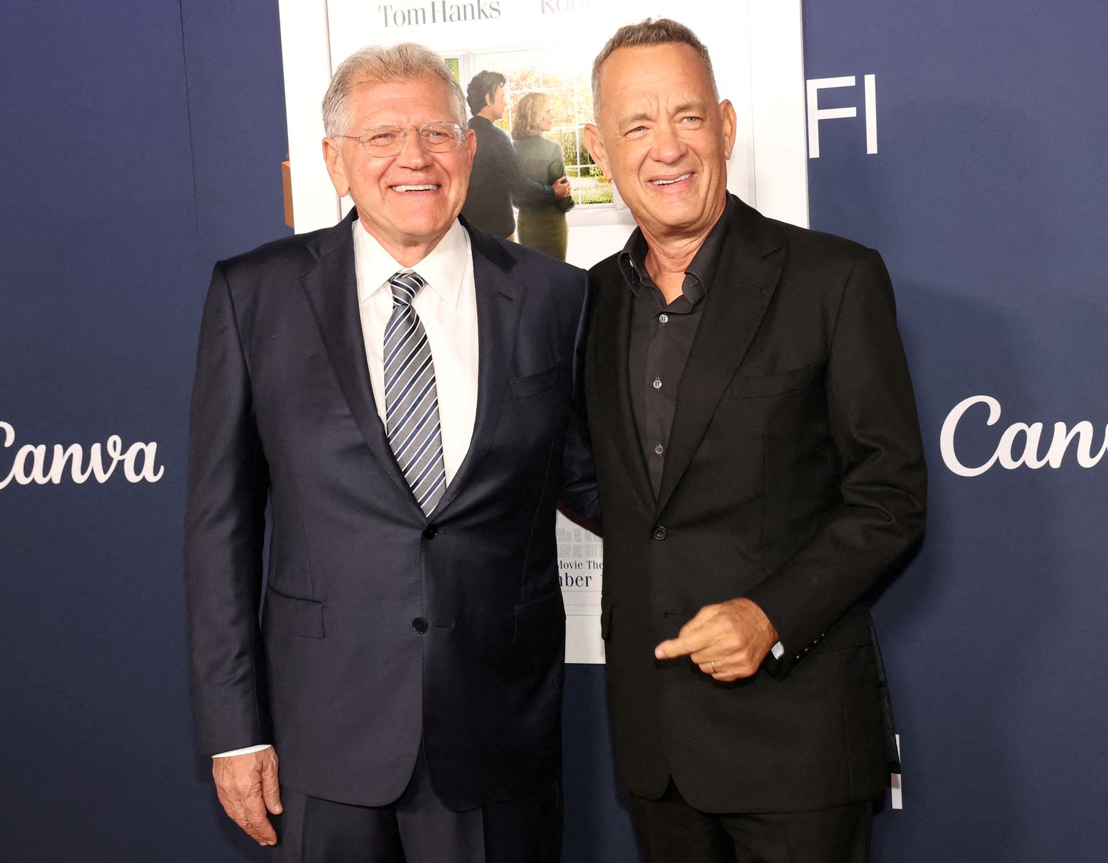 Director Robert Zemeckis and cast member Tom Hanks attend a premiere for the film 'Here' during AFI Fest at TCL Chinese theatre in Los Angeles, California, U.S., October 25, 2024. REUTERS/Mario Anzuoni