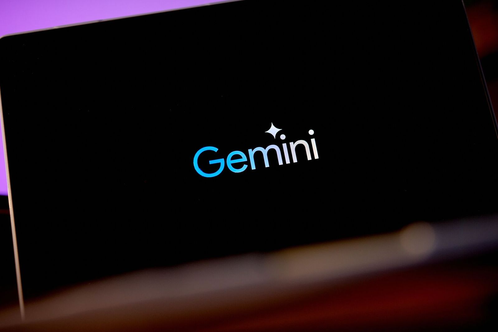 The Gemini logo on a laptop computer arranged in New York, US, on Friday, Dec. 8, 2023. Alphabet's Google said Gemini is its largest, most capable and flexible AI model to date, replacing PaLM 2, released in May. Photographer: Gabby Jones/Bloomberg