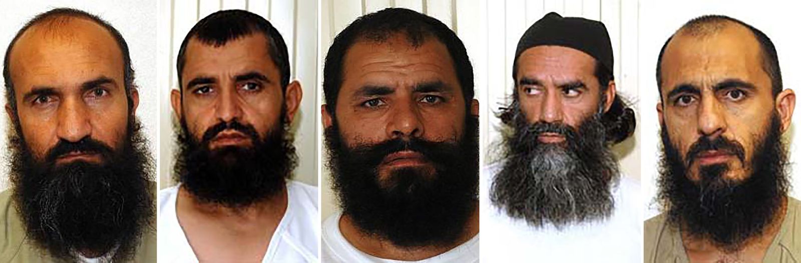 عدد من قادة طالبان كانوا معتقلين في غوانتانامو، من بينهم عبد الحق الواثق (الثاني من اليسار) - www.nytimes.com