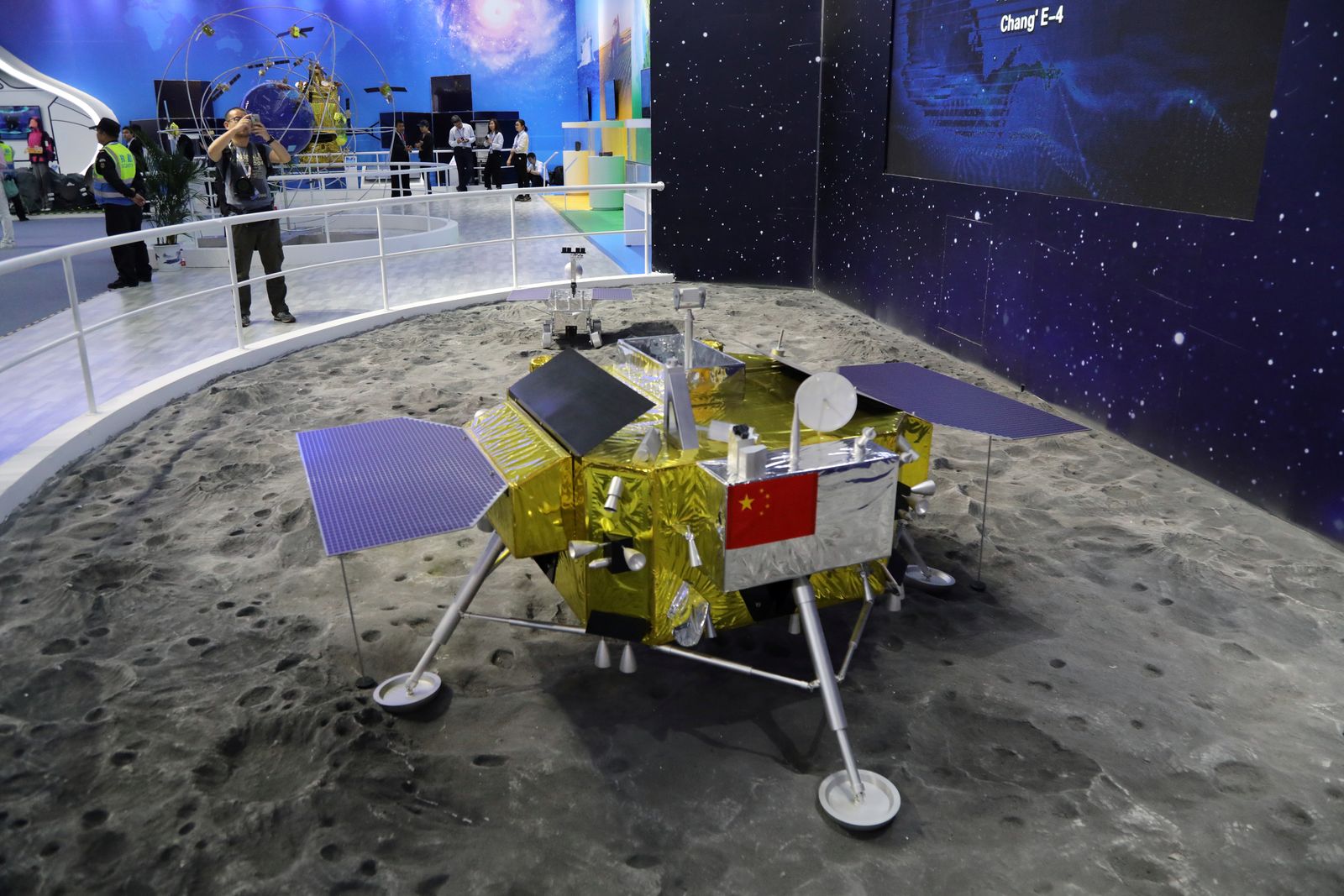 Model of the moon lander for China's Chang'e 4 lunar probe is displayed at the Zhuhai Airshow - REUTERS