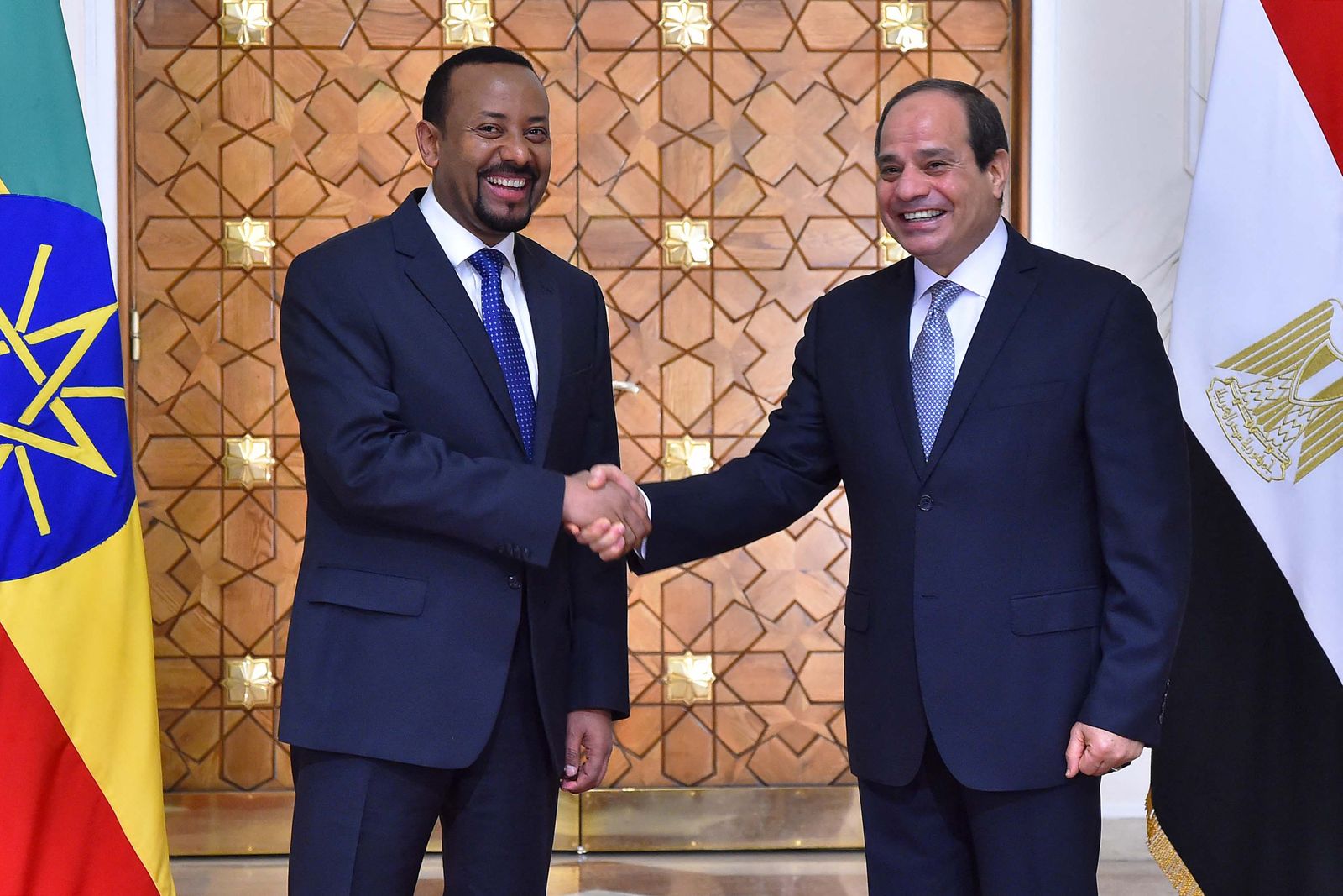 الرئيس المصري عبدالفتاح السيسي ورئيس الوزراء الإثيوبي خلال اجتماعهما بالقاهرة 10 يونيو 2018 - AFP