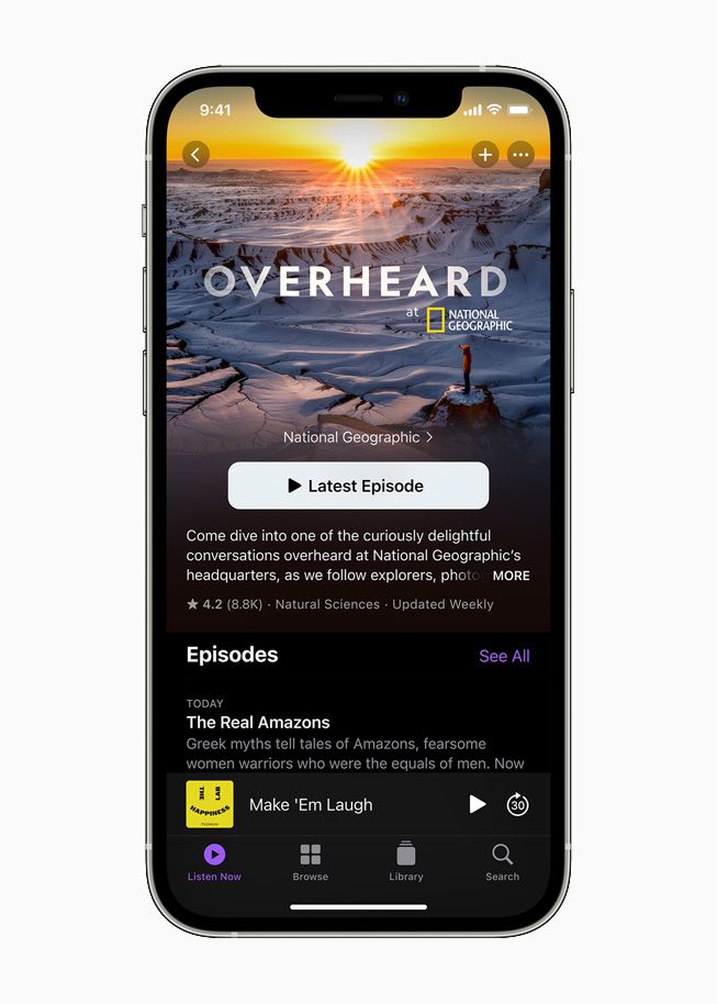التصميم الجديد لتطبيق Apple Podcasts عبر تحديث iOS 14.5 - أبل