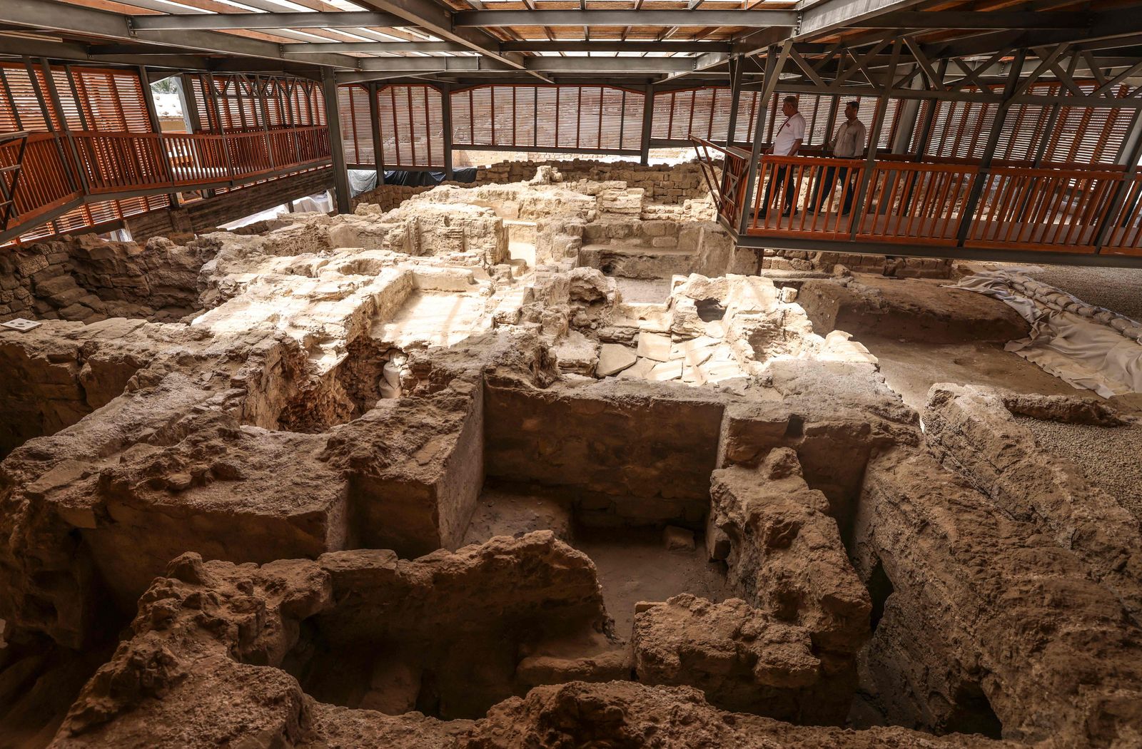 A picture shows a view of the archaeological site of Saint Hilarion in the centre of the Gaza Strip, on June 8, 2022. - While workers laboured on a large construction site in the Gaza Strip, a security guard noticed a strange piece of stone sticking out of the earth. This find made in January was part of a Roman necropolis dating from about 2,000 years ago, and representative of the impoverished coastal strip's rich, if under-developed, archaeological treasures. (Photo by Mahmud HAMS / AFP) - AFP