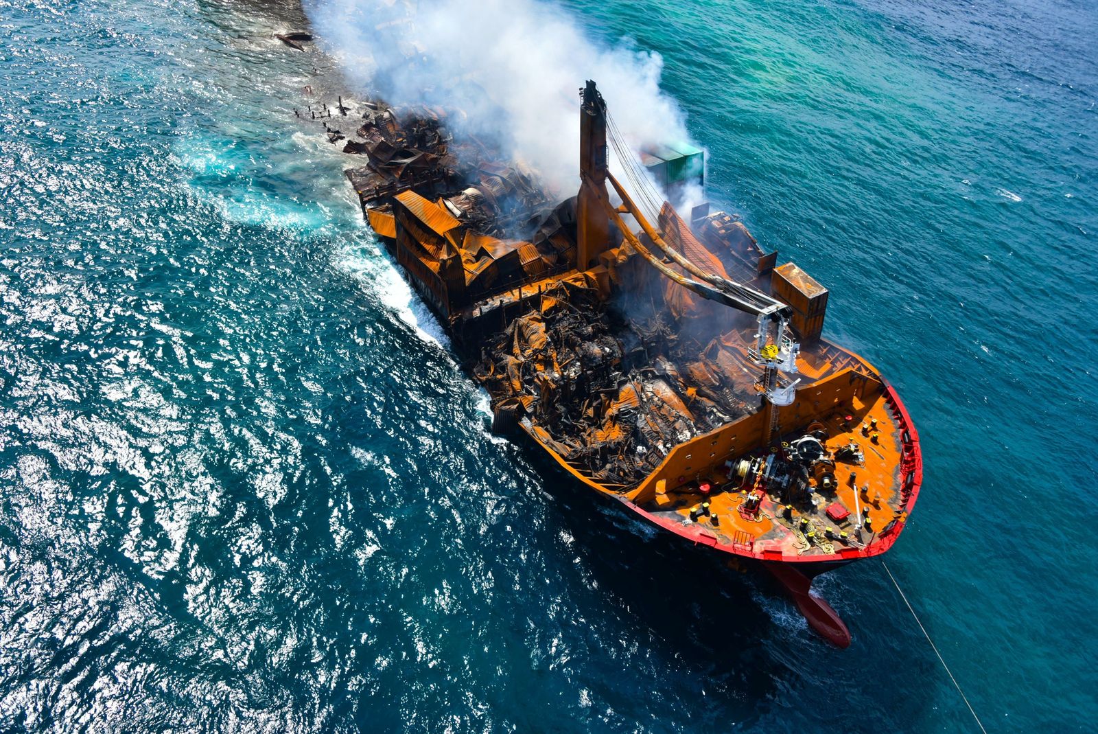 MV X-Press Pearl vessel sinks as its towed into deep sea off the Colombo Harbour - via REUTERS