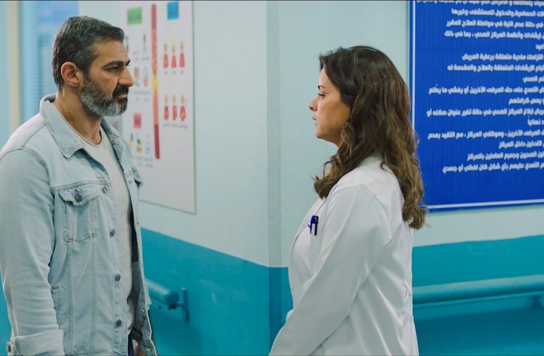 نور مع ياسر جلال في مشهد من مسلسل 