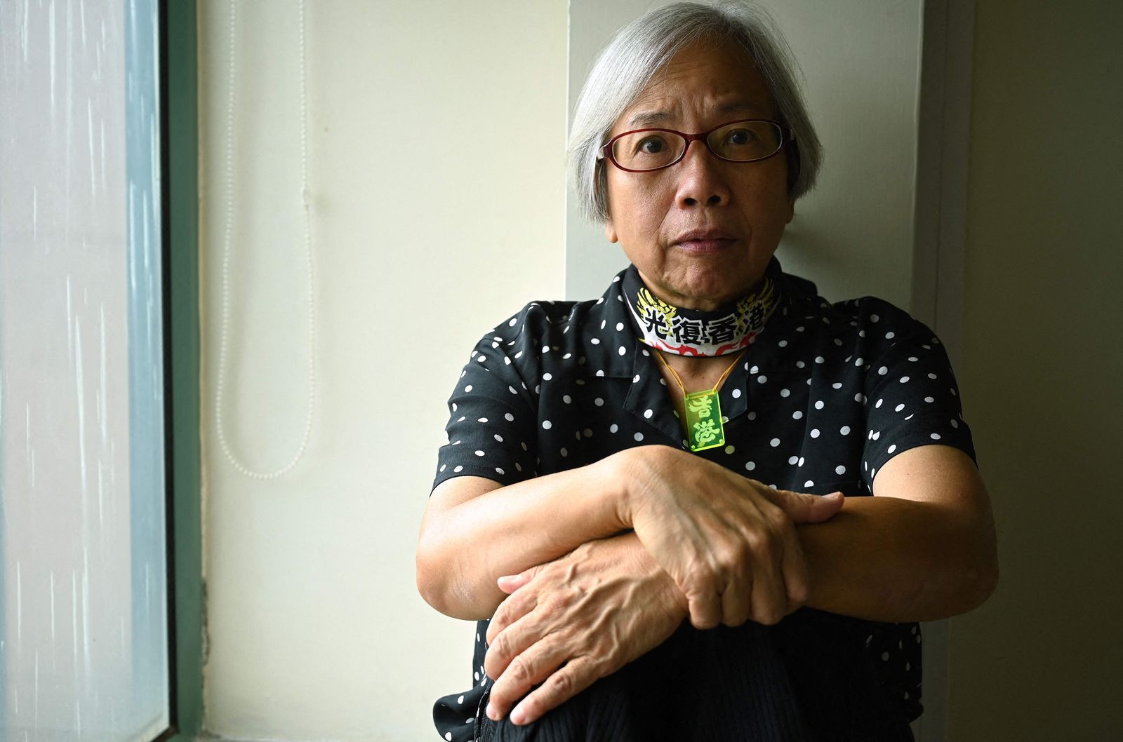 (FILES) This photo taken on October 19, 2020 shows pro-democracy activist Alexandra Wong, nicknamed 