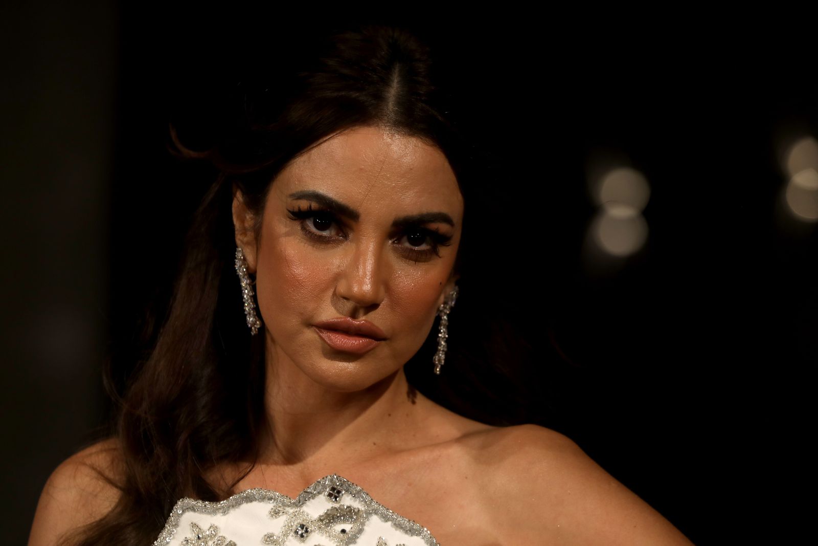 Tunisian actress Dorra Zarrouk walks the red carpet during the closing ceremony of the 4th edition of the Gouna Film Festival in the Egyptian Red Sea resort of el-Gouna on October 30, 2020. (Photo by PATRICK BAZ / El Gouna Film Festival / AFP) / RESTRICTED TO EDITORIAL USE - MANDATORY CREDIT 