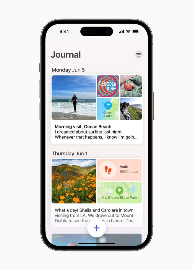 تطبيق Journal الجديد مع إصدار iOS 17 الجديد - Apple