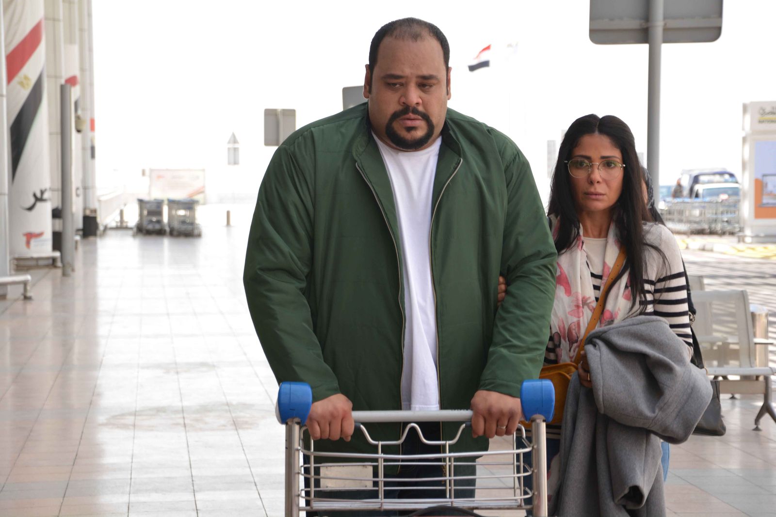 منى زكي ومحمد ممدوح في مشهد من مسلسل 