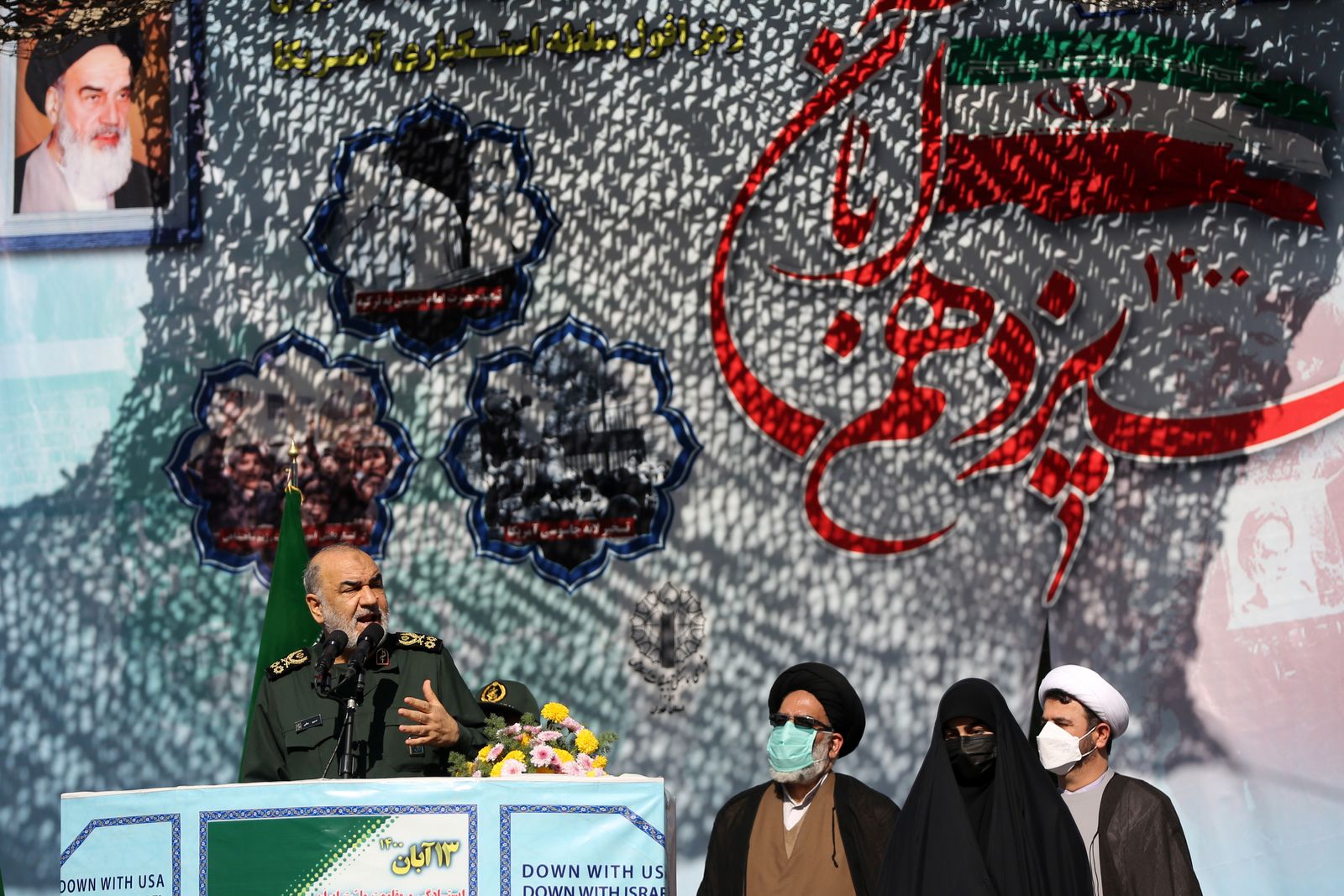 قائد الحرس الثوري الإيراني حسين سلامي في كلمة له في طهران. 4 نوفمبر 2021