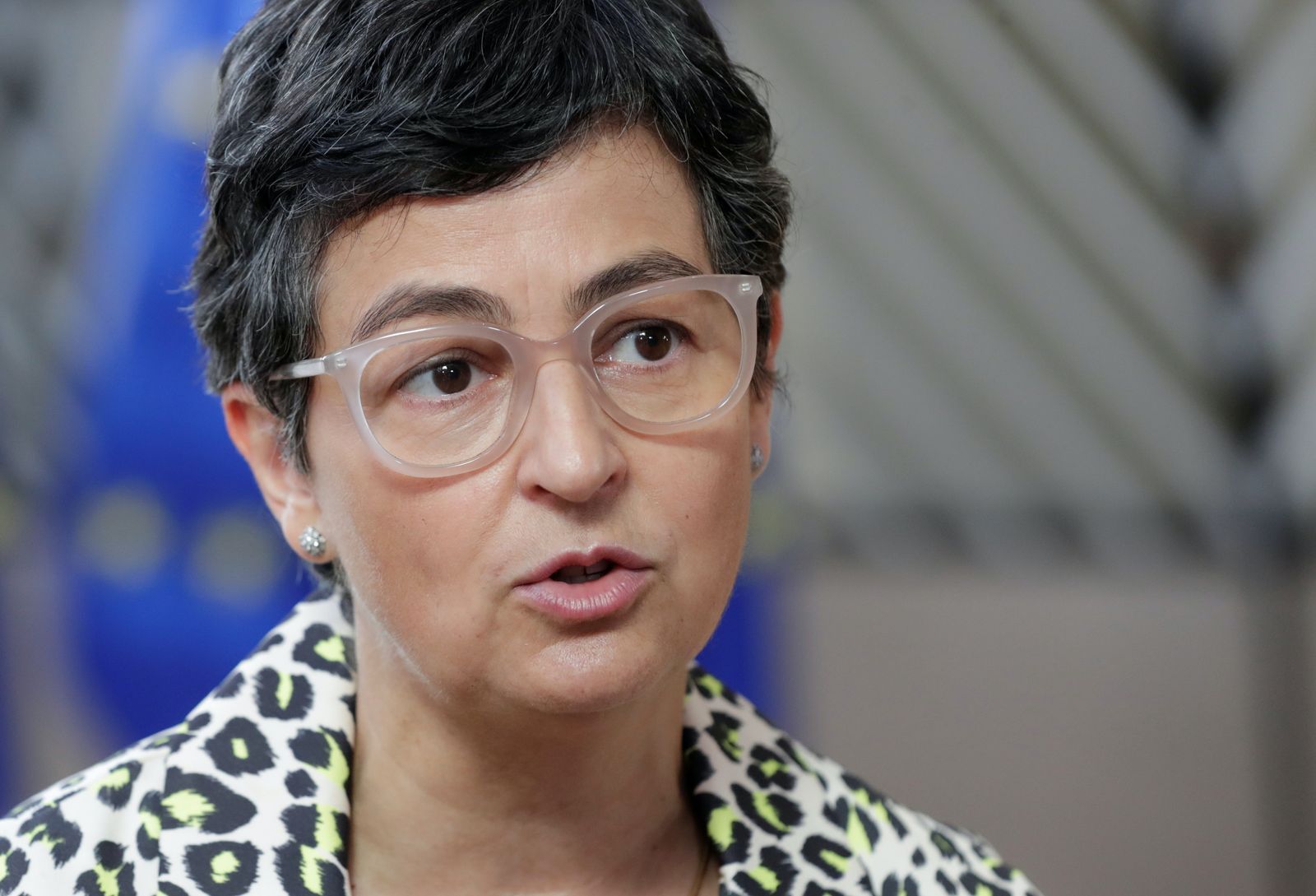 وزيرة الخارجية الإسبانية أرانتشا غونزاليس لايا خلال اجتماع في بروكسل - 21 سبتمبر 2020 - REUTERS