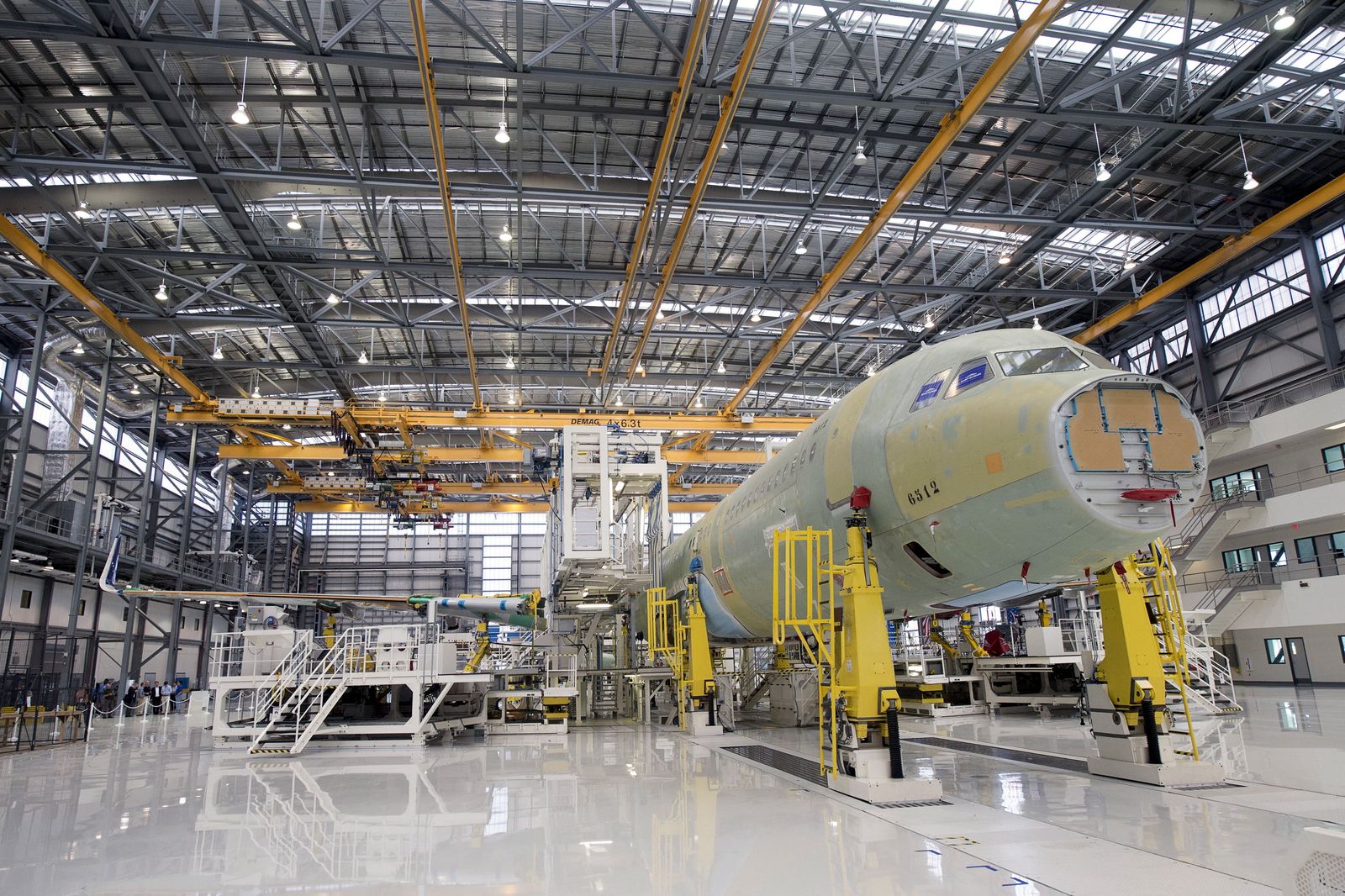 FILE PHOTO: An Airbus A321 is being assembled in the final assembly line hangar at the Airbus U.S. Manufacturing Facility in Mobile - REUTERS