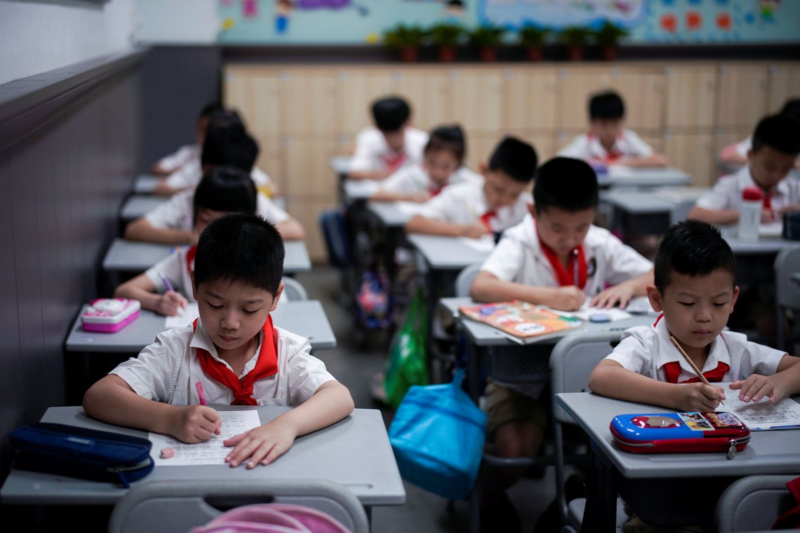 تلاميذ في مدرسة بمقاطعة هوبي الصينية - 4 سبتمبر 2020 - REUTERS