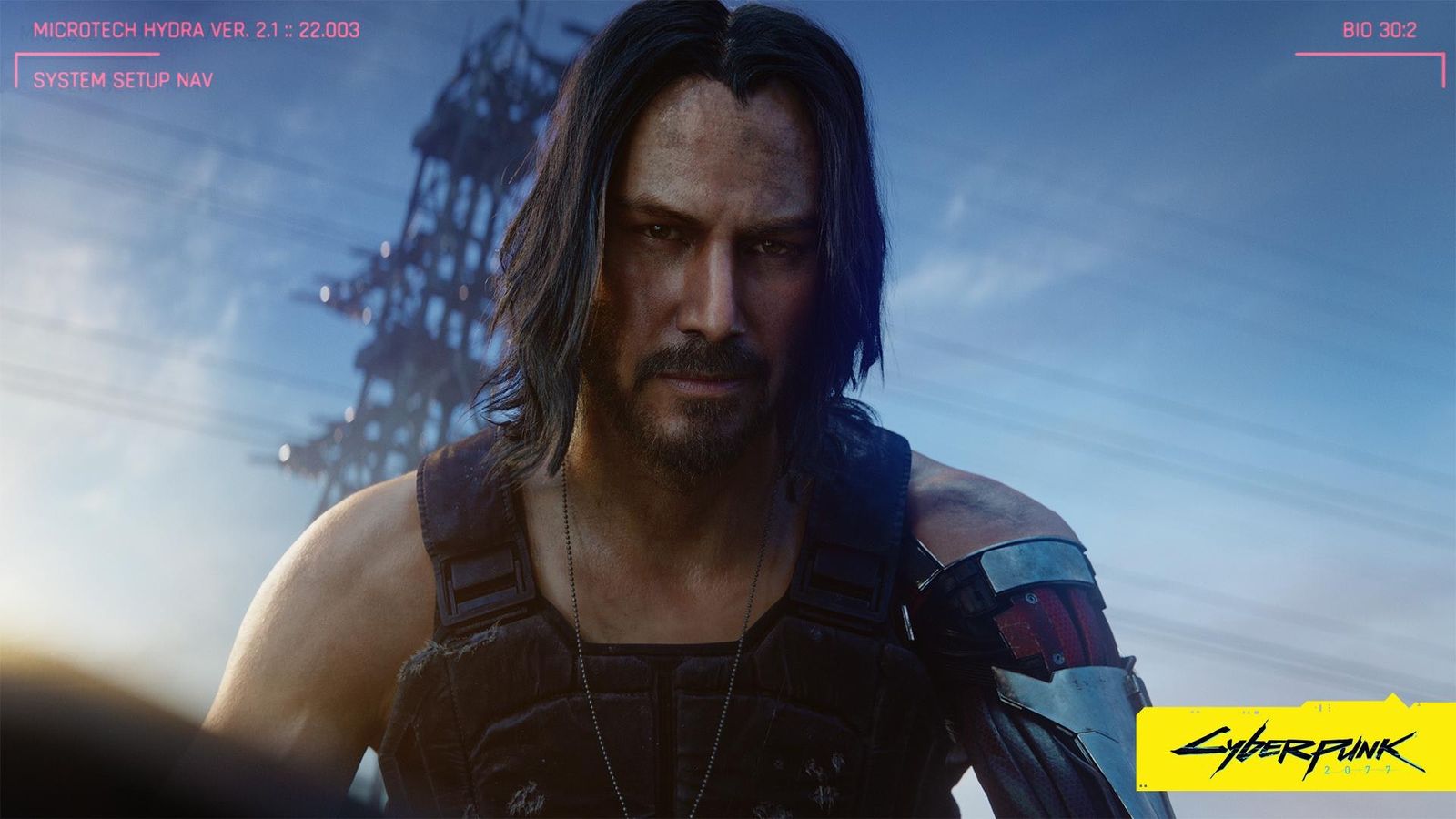 لقطة من لعبة Cyberpunk 2077 لشخصية شبيهة انجم هوليوود كانو ريفز - موقع اللعبة