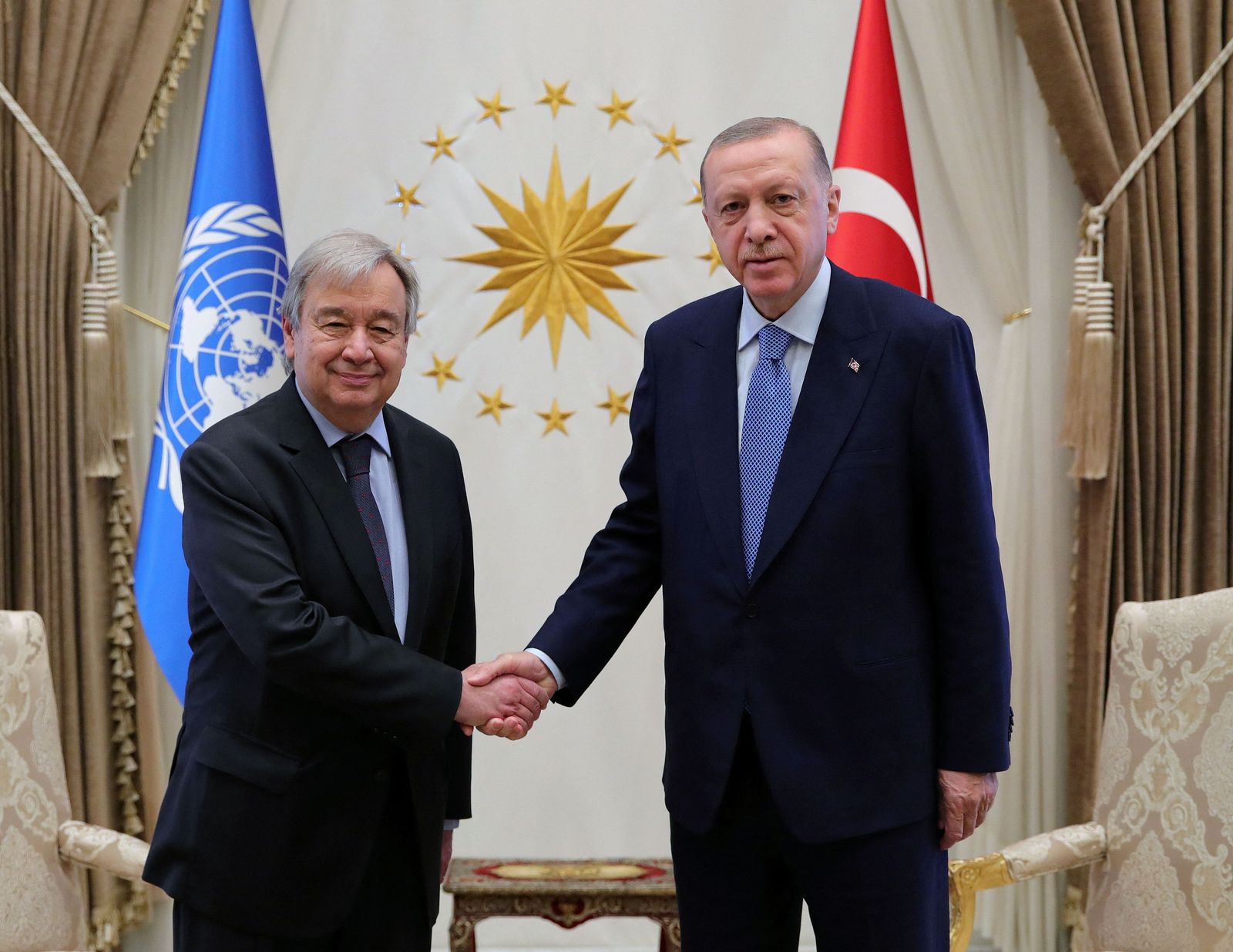 Turkish President Erdogan meets with UN Secretary-General Guterres in Ankara - via REUTERS