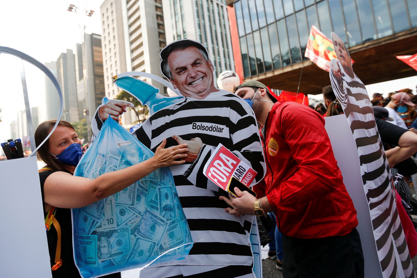Protest against Brazil's President Jair Bolsonaro, in Sao Paulo - REUTERS