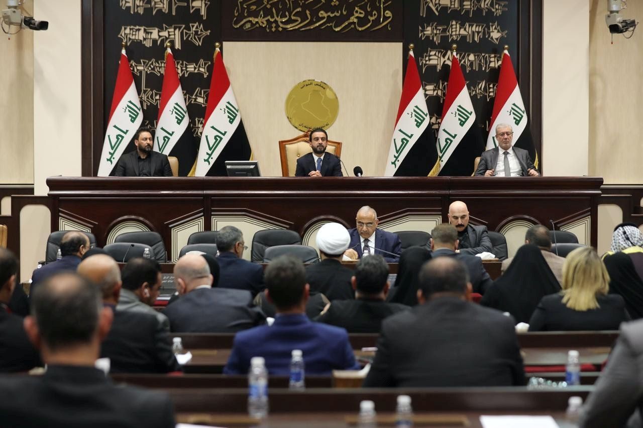 البرلمان العراقي خلال اجتماع في العاصمة بغداد برئاسة رئيس مجلس النواب محمد الحلبوسي - 5 يناير 2020. - REUTERS