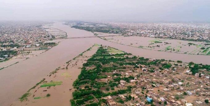 صورة عامة للجزر النيلية التي غمرتها مياه النيل في الخرطوم - فيسبوك