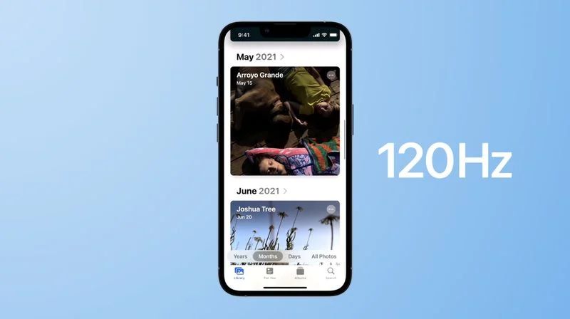 ميزة عرض الرسوميات بمعدل 120 هيرتز على متن هواتف آيفون 13 برو وآيفون 13 برو ماكس - Apple