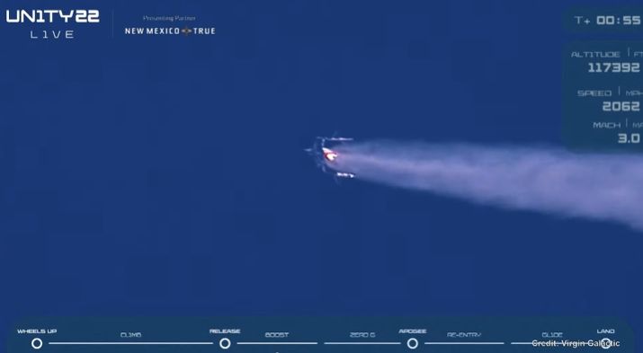 لحظة وصول مركبة SpaceShipTwo إلى حدود الفضاء الخارجي - الشرق