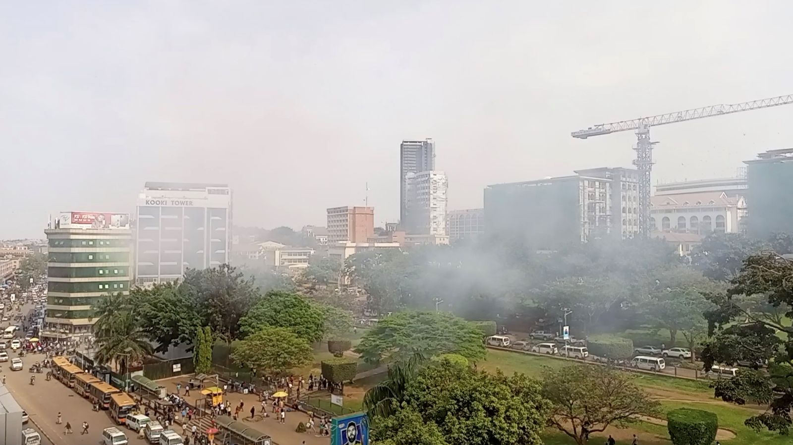 Smoke rises near the blast area, in Kampala - SSENYONYO UMARU via REUTERS