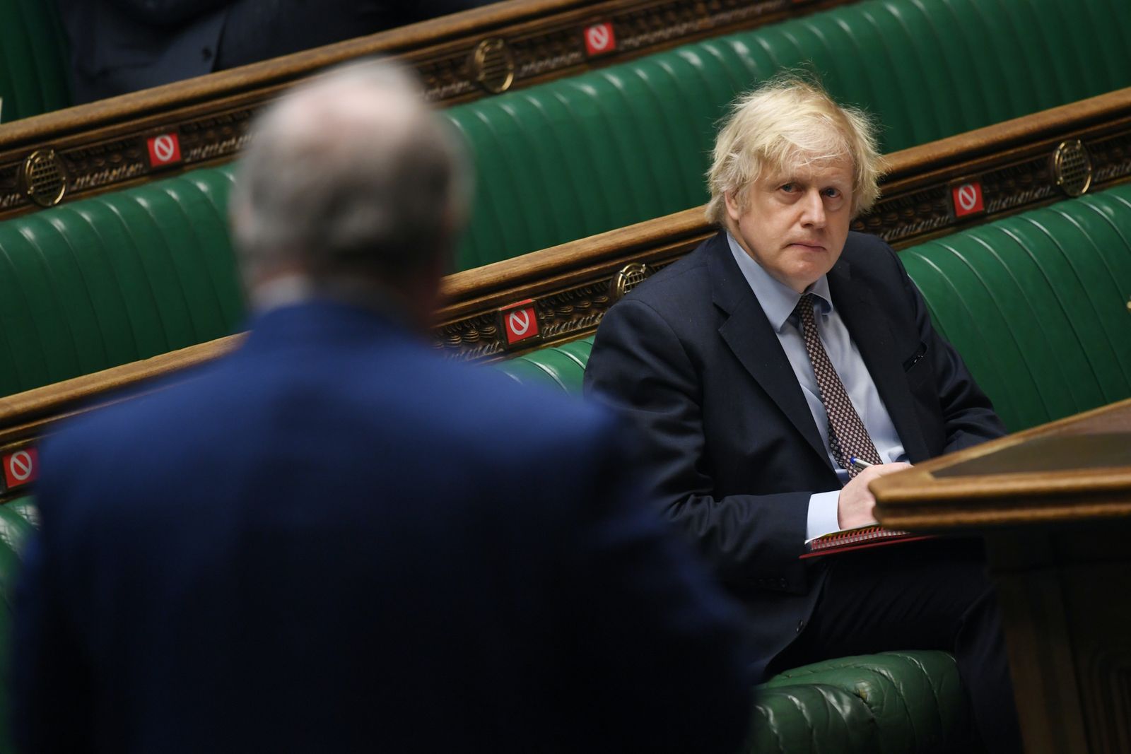رئيس الوزراء البريطاني بوريس جونسون خلال جلسة للبرلمان في العاصمة لندن- 3 مارس 2021 - via REUTERS