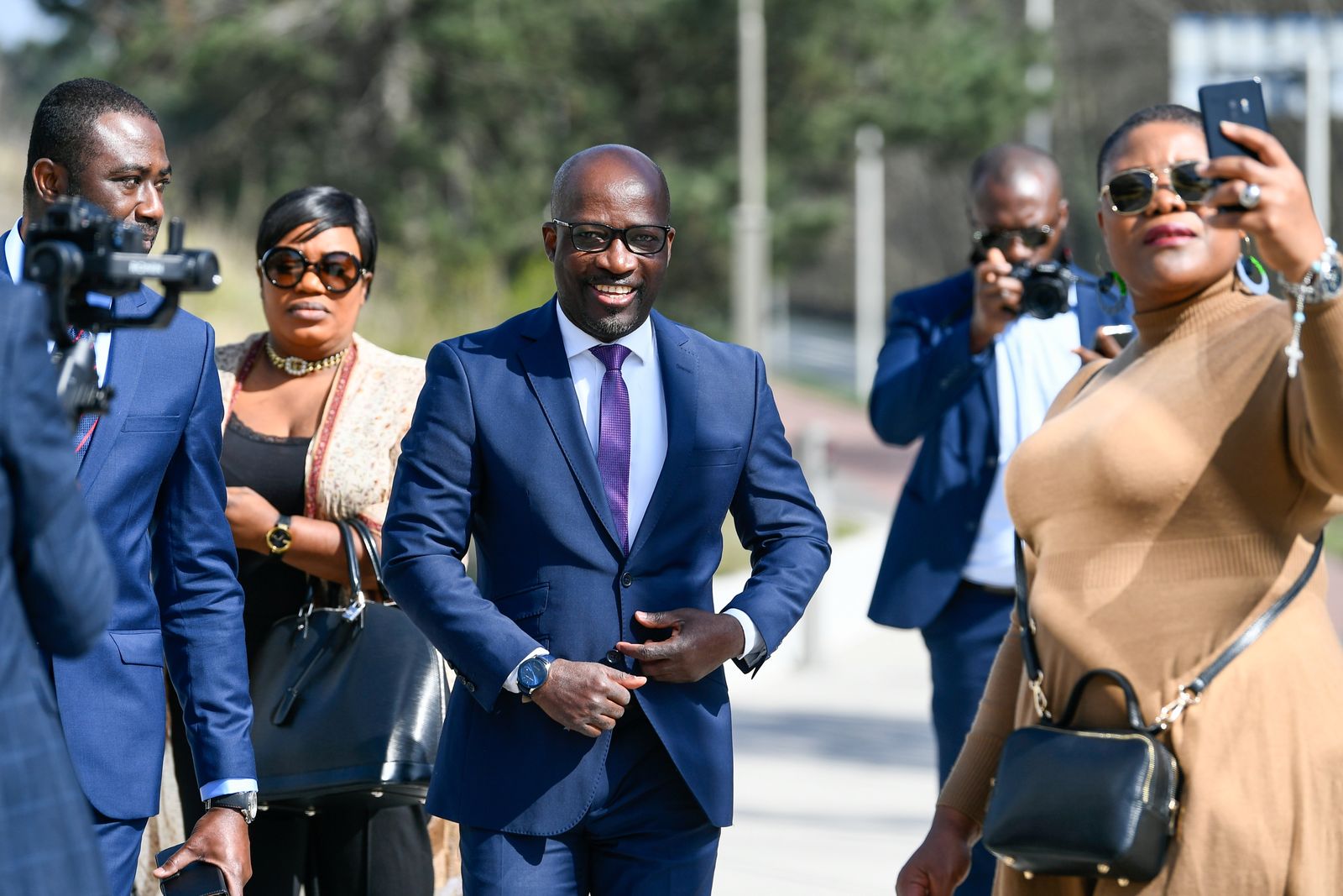 وزير الشباب السابق في ساحل العاج تشارلز بلي غودي يصل إلى المحكمة الجنائية الدولية في لاهاي بهولندا. 31 مارس 2021.  - REUTERS