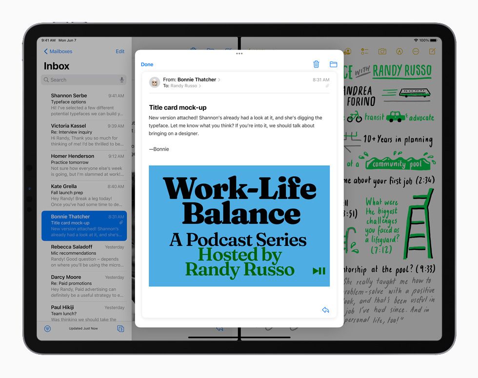 ميزتا Split View وSlide Over لإتمام المهام المتعددة مع iPadOS 15 - أبل