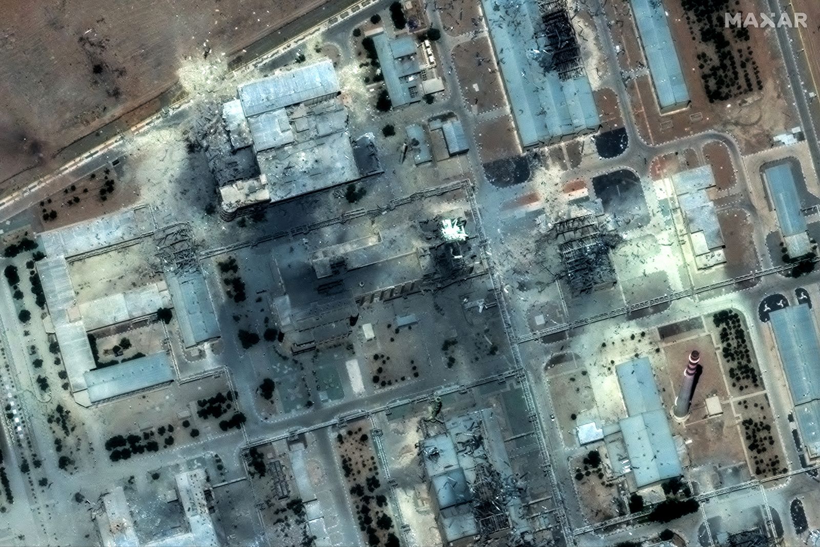Satellite image shows a close up view of destroyed buildings at Isfahan Nuclear Technology Center, after it was hit by U.S. airstrikes, in Isfahan, Iran, June 22, 2025. Maxar Technologies/Handout via REUTERS    THIS IMAGE HAS BEEN SUPPLIED BY A THIRD PARTY. NO RESALES. NO ARCHIVES. MANDATORY CREDIT. MUST NOT OBSCURE LOGO.