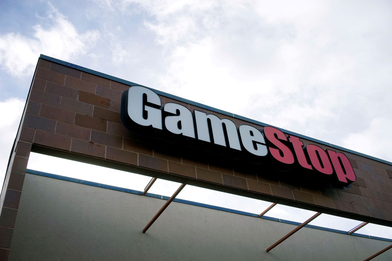 FILE PHOTO: The GameStop store sign is seen at its shop in Westminster - REUTERS
