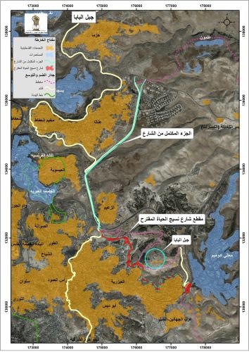 خارطة تبين مشروع طريق 'نسيج الحياة' الرابط بين التكتلات الاستيطانية