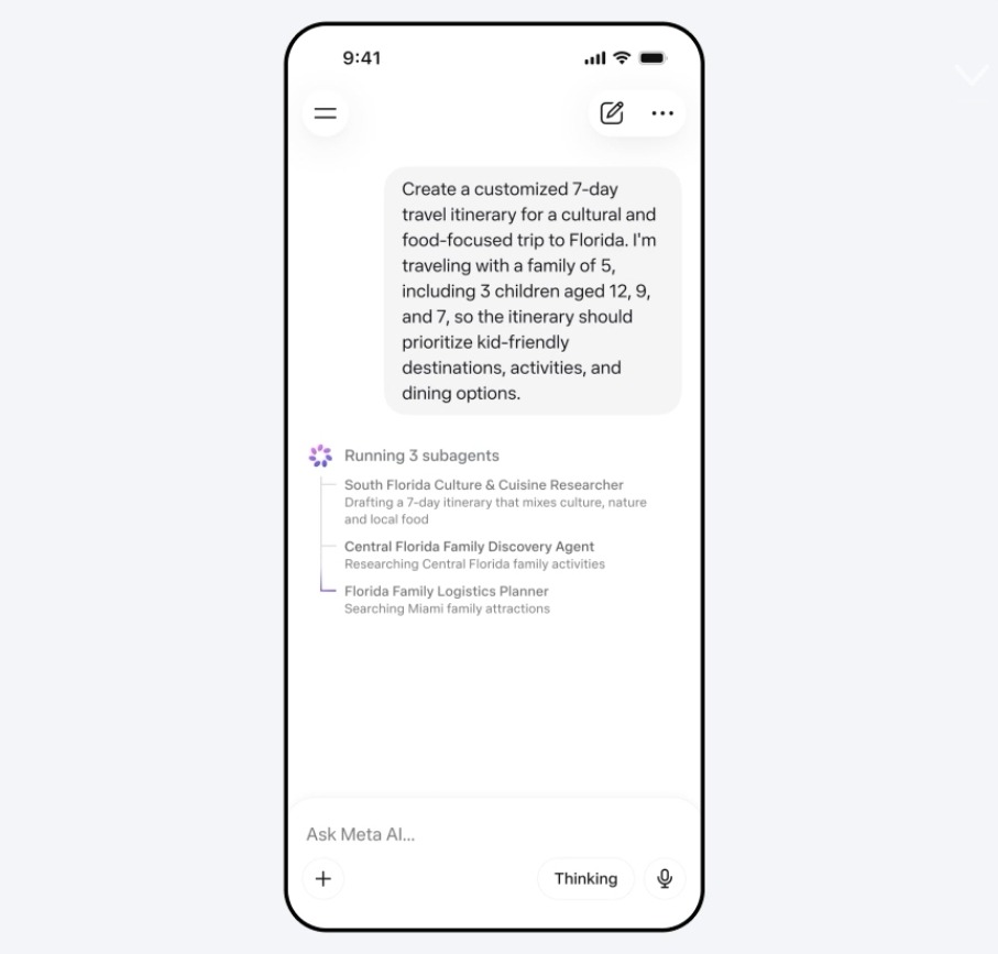 نموذج Muse Spark الجديد يمكنه التحكم في 16 وكيل رقمي لإنجاز المهام بسرعة