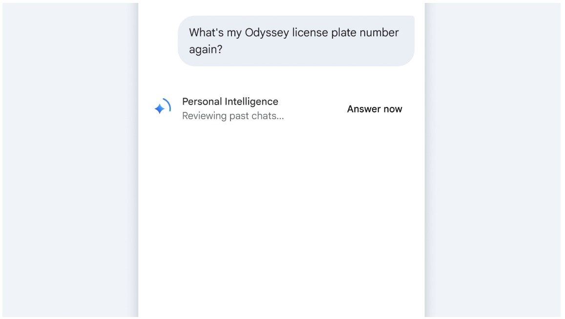 لقطة لتشغيل ميزة Personal Intelligence الجديدة داخل جيميناي