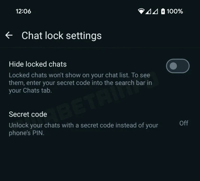 ميزة تجريبية لإخفاء حافظة المحادثات المؤمنة Locked Chats على واتساب.